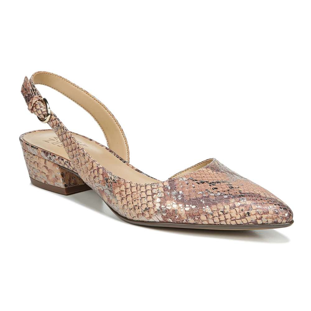 Banks Slingback - Tan Metallic Snake
