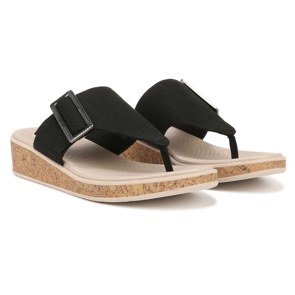 Bay Wedge Sandal - Black