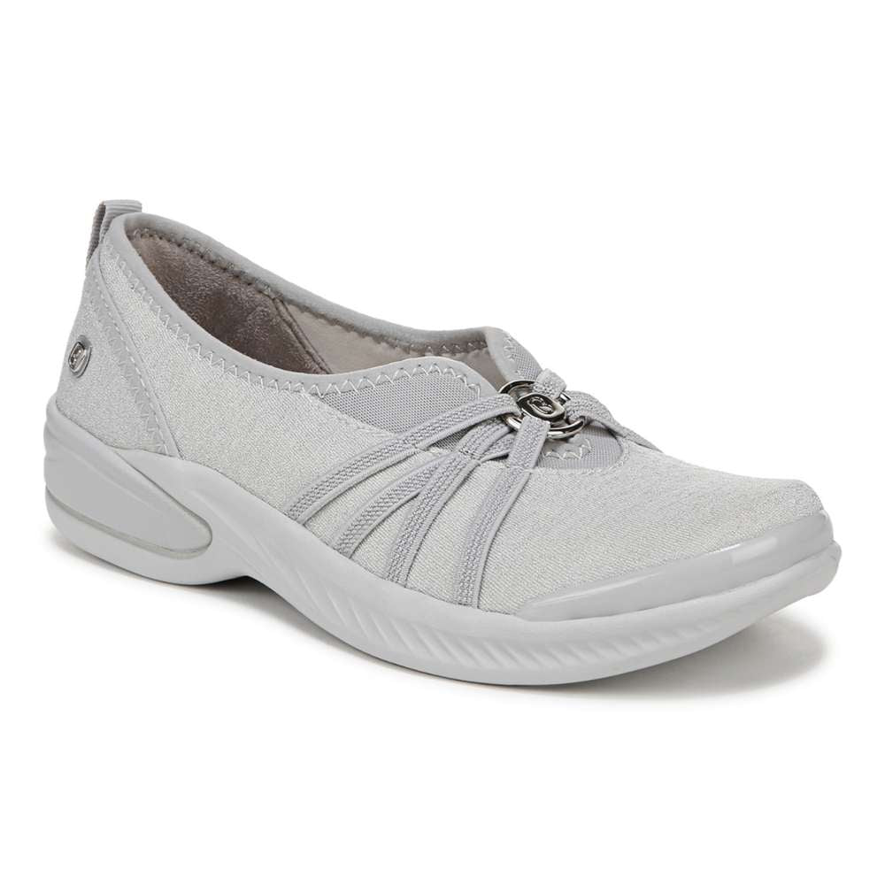 Niche Slip-On Casual Sneaker - Silver Shimmer Fabric